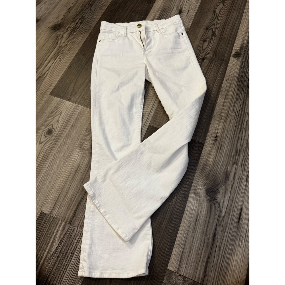 Frame Denim Le Crop Mini Boot White Jeans Size 24 Cropped Bootcut Mid Rise